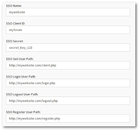 forum SSO settings